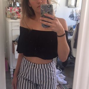 ASOS flowy Black Crop Top